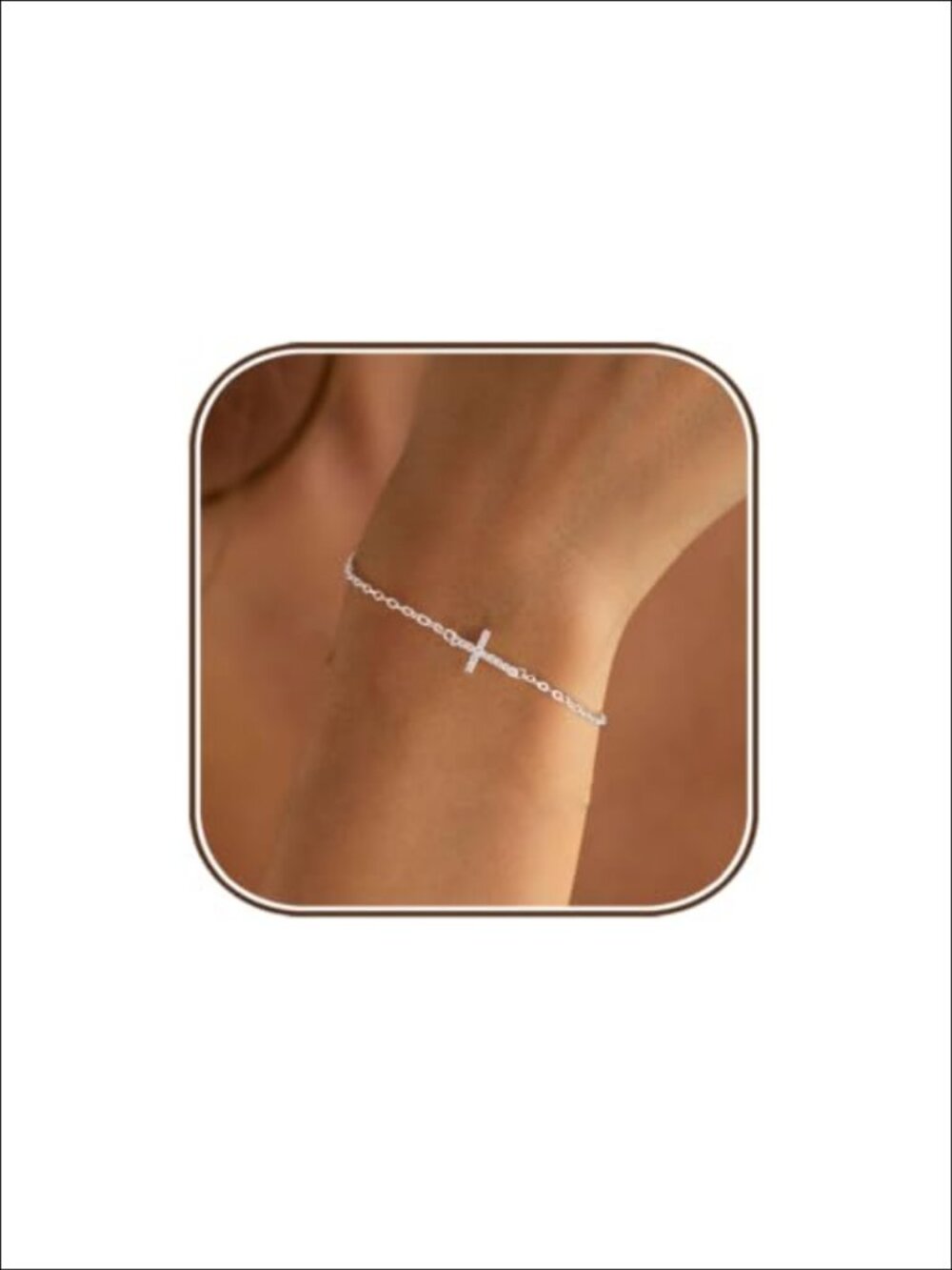 Gold Plated Cross Bracelet Stack for Women, Dainty Christian Jewelry Gift